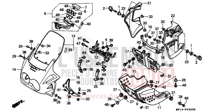COWL for Africa Twin 750 SHASTA WHITE (NH138H) from 1990